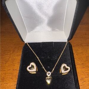 Women’s Elegant Gold Plated Heart Jewelry Set